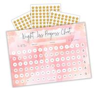 Templatables Weight Loss Progress Chart Poster with 88 Gold Star Stickers - A4 Size | Pastel Pink Watercolour Design | Thick 450gsm Card | Track Every Pound Lost | Wall Chart for Slimming Motivation