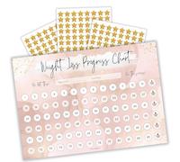 Templatables Weight Loss Progress Chart Poster with 88 Gold Star Stickers - A4 Size | Watercolour Design | Thick 450gsm Card | Track Every Pound Lost | Wall Chart for Slimming Motivation (Brown)