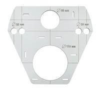 Template, Pattern, Hole Marker for Geberit WC SENDI noVa TEMPLATE - Toilet Bracket Tracing Template - Suspended Toilet Holder - for Tile Holes