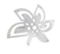 Template ruler for leather craft cutting made from stainless steel, rounded corners with strap and buckle measuring features, includes a 1/4 inch punching die and 2mm thickness (C)