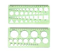 Templates Measuring Ruler, Pack of 2, Circle Template, transparent Architecture Stencils, Circle Drawing Rulers Tools, Geometric Stencils, Drawing Ruler for Office and School Building Formwork Drawing