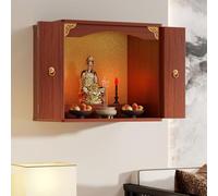 Temple Buddhist Altar Personal Shrine Altar Table, Wall-mounted Solid Wood Meditation Altar Table,prayer Altar Puja Table With Drawer,guan Gong Guanyin Statue Stand Pedestal ，for Relaxation Prayer