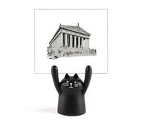 Temple Classicism Divinity Temple Memo Holder Cartoon Black Cat Stand Decoration