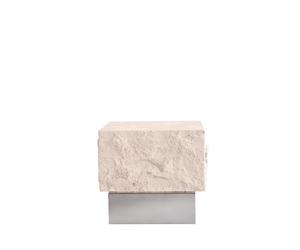 Temple Coffee Table Low Chrome/Limestone