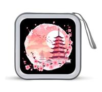 Temple Flowers CD Case Portable DVD Storage Small CD Holder Organizer for Home Travel