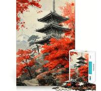 Temple Jigsaw Puzzle for Teenagers 1000 Pieces Cognitive Toy Quiet Hobby Premium Edge (38x52cm)