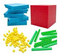 Temple Lodge Base Ten Blocks Maths Set - Place Value Counting Cubes for Kids, Number Learning Manipulatives, Early Years & KS1/KS2 Maths Resources for Classroom & Home - 121 Pieces