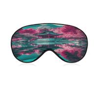 Temple Near Water Sleeping Mask Sleep Mask for Side Sleeper Relaxing Zero Pressure Night Blindfold Light Block-Out Eye Mask for Sleep with Easy Adjustable Strap
