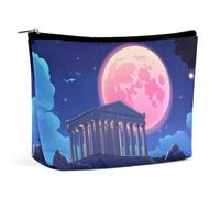 Temple of Aegina Ancient Greece Cute Makeup Bag for Women Portable Cosmetic Pouch Lightweight Travel Toiletry Bags