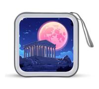 Temple of Aegina Ancient Greece Printed CD Case Hard Plastic Protective DVD Storage Binder Bag for Home Office