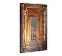 Temple of Artemis Art Print, Ephesus Wonder And Morning Light Canvas Poster Bedroom Decor Landscape Office Room Decor Gift 16x24inch(40x60cm)