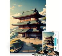 Temple on The Hill Jigsaw Puzzles 1000 Pieces for Teenagers Think Game Peaceful Time Quality Edge Perfect Present (38x52cm)