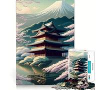 Temple on The Lake Teenagers 1000 Piece Jigsaw Puzzle Memory Gain Light Relax Design Assembly Wall Art Decor (38x26cm)