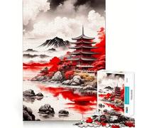 Temple on The River Jigsaw Puzzles 1000 Pieces for Adults Reason Skill Toy Calm Relax Exact Cut Heartfelt Gift (50x75cm)