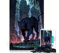 Temple Panther Guardian 1000 Piece Jigsaws for Adults Puzzle Intellect Toy Relaxing Fun Quality Cut Fine Art Piece (38x52cm)