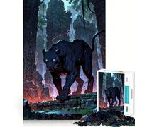 Temple Panther Guardian Teenagers 1000 Piece Jigsaw Puzzle Memory Gain Light Relax Design Assembly Wall Art Decor (38x26cm)