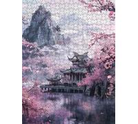 Temple Peach Blossoms Jigsaw Puzzle 6000 Piece, Puzzles for Adults 6000, The Impossible Challenge, Jigsaw Puzzle Games Classic Educational, Wooden Puzzles, for Home Wall Decoration Gift FNKL1-970