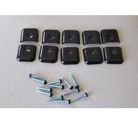 Temple Products 10 Pack RV Camper Trailer Aluminum Black Flat End Cap for Trim Molding 1" & Screws