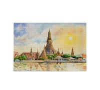 Temple Sunset Bangkok Thailand Jigsaw Puzzle 1000 Piece for Adults Large Puzzle for Teenager Gift Artwork Home Decor