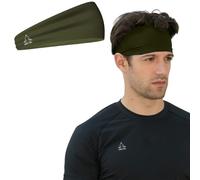 Temple Tape Headbands for Men and Women - Mens Sweatband & Sports Headband Moisture Wicking Workout Sweatbands for Running, Cross Training, Yoga and bike helmet friendly - OD Green