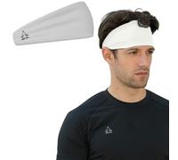 Temple Tape Headbands for Men and Women - Mens Sweatband & Sports Headband Moisture Wicking Workout Sweatbands for Running, Cross Training, Yoga and Bike Helmet Friendly - White