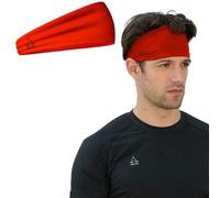 Temple Tape Headbands for Men and Women - Mens Sweatband & Sports Headband Moisture Wicking Workout Sweatbands for Running, Cross Training, Yoga and bike helmet friendly - Red