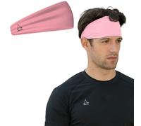 Temple Tape Headbands for Men and Women - Mens Sweatband & Sports Headband Moisture Wicking Workout Sweatbands for Running, Cross Training, Yoga and bike helmet friendly - Pink