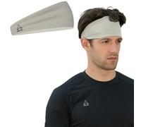 Temple Tape Headbands for Men and Women - Mens Sweatband & Sports Headband Moisture Wicking Workout Sweatbands for Running, Cross Training, Yoga and bike helmet friendly - Gray