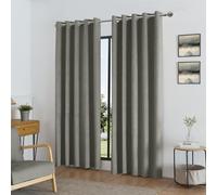 Luxury Living Temple Velvet Ring Top Blackout Curtains 168X183cm Silver, Silver