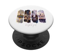 Temples, Markets & Skyline - Thailand Holiday Bangkok PopSockets Adhesive PopGrip