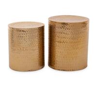 Templix 2Pcs Gold Finish Iron Stools