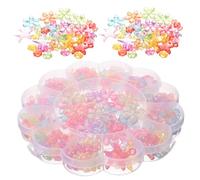 TEMPNAP 1 Box Flower Shaped Large Hole Acrylic Beads DIY Jewelry Making Kit for Bracelets Necklaces Earrings Glitter Sparkle Sea Star Design Crafting Accessories for Adults
