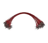 TEMPNAP 100 Pcs Fishing Wire Leader Trace Rig with Swivels Snap Connector, Steel Material, Red Colour, Buffering and Anti-bite Features, for Sea Fishing and Feeder Tackle