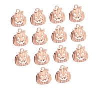 TEMPNAP 100pcs Rose Gold Pumpkin Charms Halloween Pendant DIY Jewelry Making Accessories Unique Cute Design for Costume Party Gifts and Craft Decoration