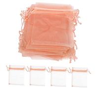 TEMPNAP 100Pcs Small Organza Drawstring Bags Portable Mesh Jewelry Candy Wrapping Bags for Weddings Party Favors and DIY Goodies Color