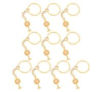 TEMPNAP 10pcs Elegant Golden Chalice Keychains for First Communion and Baptism Party Favors, Zinc Alloy Religious Keepsake Keyrings Maintaining Shine and Colour for Church Event Souvenirs