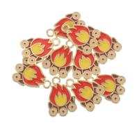 TEMPNAP 10pcs Flame Shaped Charms for Jewelry Making Fiery Pendant Ornaments for Necklaces and Bracelets Unique Fire Charms for Creative Crafts and Elegant Accessories
