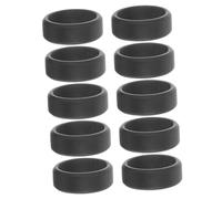 TEMPNAP 10pcs Men Silicone Rings Elastic Wide Beveled Black Silicone Finger Rings Sports Fitness Comfortable Skin-friendly for Active Use