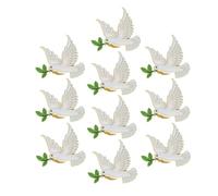 TEMPNAP 10pcs Peace Dove Brooch Pins in White Zinc Alloy, Lightweight and Comfortable Wear Animal Shape Accessories for Celebrations and Presents, Classic Elegant Design Lapel Badges