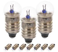 TEMPNAP 10pcs Small Light Bulbs 2.5v 0.3a E10 Screw Base Miniature Glass Bulbs for Physics Experiments and Flashlight Accessories, for Students and DIY Lighting Projects