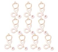 TEMPNAP 10pcs Stethoscope Pendant Charm Diy Jewelry Making Accessory Alloy Craft Charms for Necklace Bracelet Jewelry Making Pendants