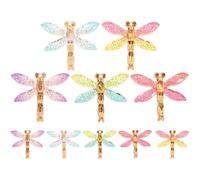 TEMPNAP 10pcs Tiny Dragonfly Resin Charms Miniature Garden Ornaments Lightweight Craft Embellishments for DIY Jewelry Making Scrapbooking and Decorative Projects Random Color