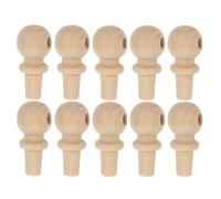 TEMPNAP 10pcs Wood Finials Bottle Capper with Easy Installation and Precision Fit, Unfinished Gourd-Shaped Wood for DIY Projects and Decorative Toppers, Medium Size Wooden Craft