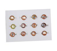 TEMPNAP 12pcs Chic Female Finger Jewelry Ring for Women Temperature Sensing Changing Plated