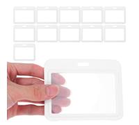 TEMPNAP 12pcs Double Sided Plastic Name Badge Holders Flipfold Design, Horizontal Card Protectors for Easy Identification and High Frequency Work Use