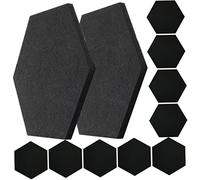 TEMPNAP 12pcs Hexagon Felt Acoustic Panels Multi Functional Self Adhesive Soundproof Wall Decor for Offices Game Rooms and Home Use Notice Board Sound Absorption Durable Safe Design for