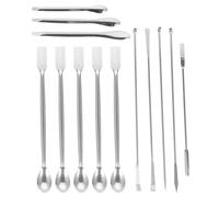 TEMPNAP 13pcs 304 Stainless Steel Laboratory Measuring Spoon Set, Double-ended Sampling and Medicine Scoops for Precise Reagent Handling in Medical and Scientific Use