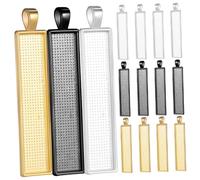 TEMPNAP 15pcs Rectangle Pendant Trays for Jewelry Making Durable DIY Craft Charms Silver Gold and Black Versatile Accessories for Necklaces Bracelets and Earrings