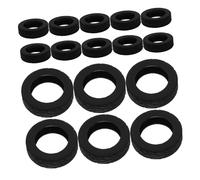 TEMPNAP 16pcs Silicone Suitcase Wheel Covers Noiseless Spinner Luggage Wheel Protectors for Travel Suitcases Soft Black Replacement