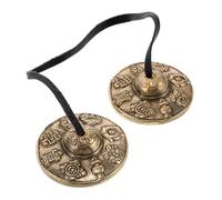 TEMPNAP 1Pair Brass Tingsha Cymbals for Meditation Authentic Finger Bells for Mindfulness Sturdy Chime Bells for Relaxation and Ritual Use Sound Bath Instrument